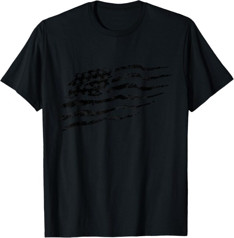 All Black Brush Style Flag Shirt, Painted Flag Tee, Patriotic Gift design