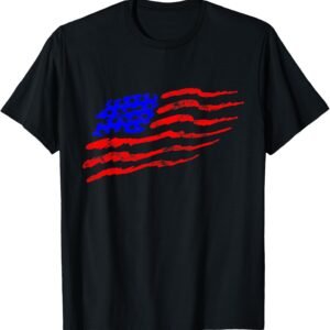 Brush Style American Flag Shirt, Painted Flag Tee, Patriotic Gift