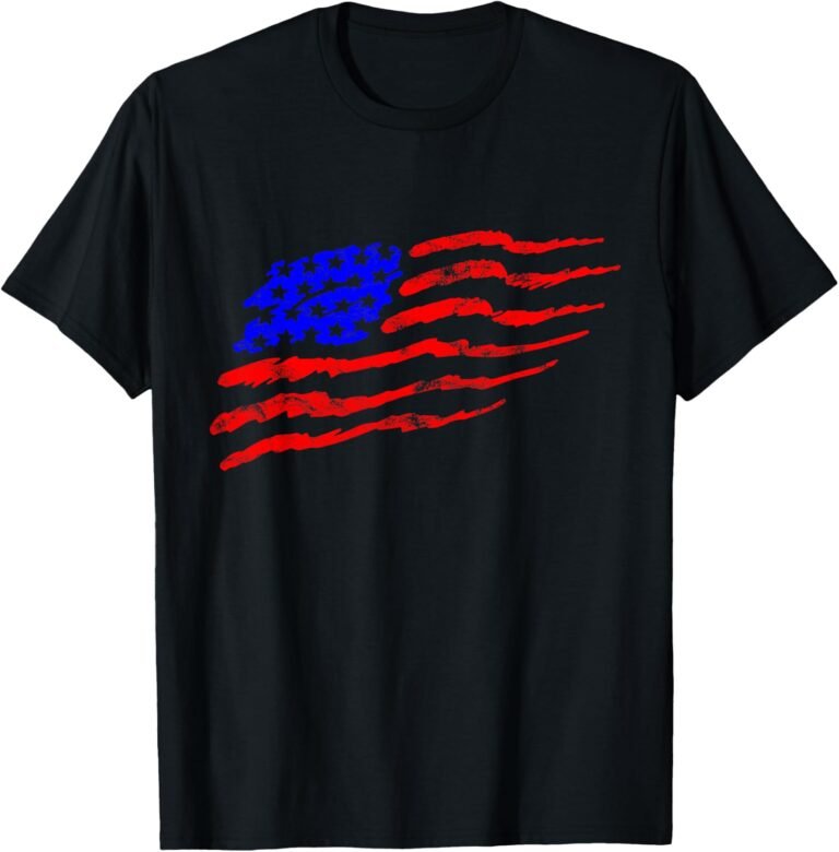 Brush Style American Flag Shirt, Painted Flag Tee, Patriotic Gift design