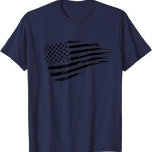 Navy Waving Flag Shirt, Distressed Flag Tee, Patriotic Gift