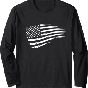Waving American Flag Shirt, Distressed Flag Tee, Patriotic Gift