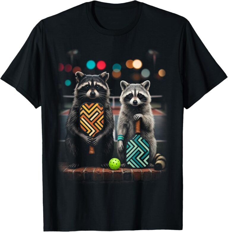 Raccoon Parent & Kid Pickleball Shirt, Matching Family Duo Tee, Pickleball Gift design