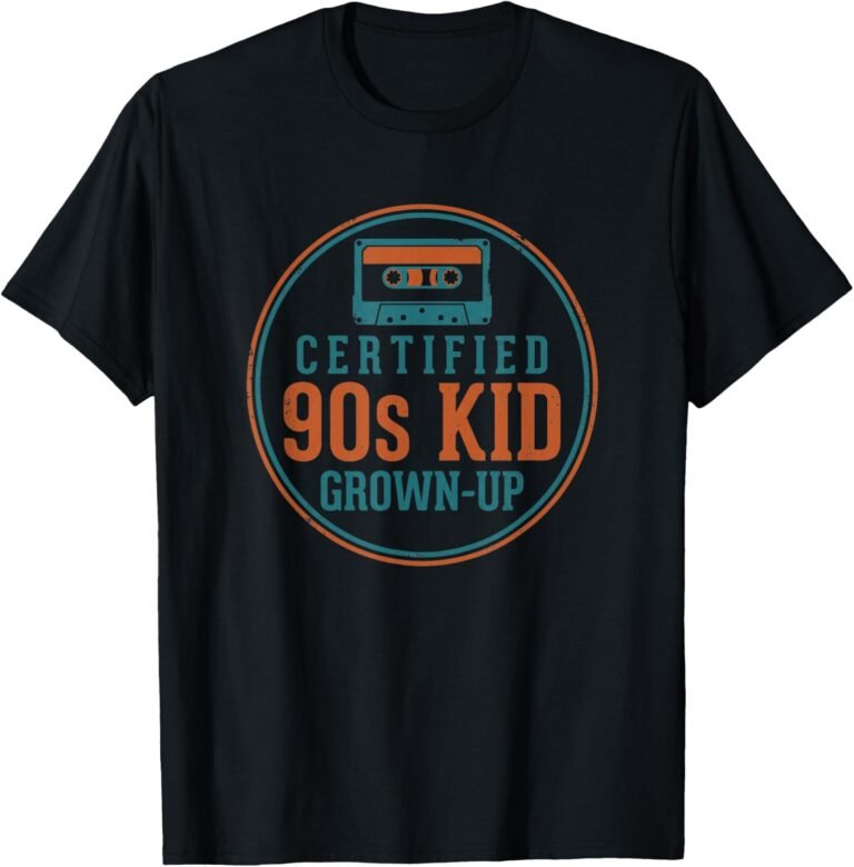 Certified 90s Kid Grown-Up Shirt, Retro Cassette Tape Tee, Nostalgia Gift design