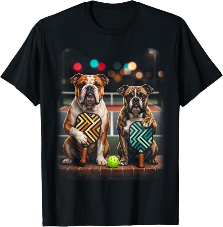 Serving Up Trouble Bulldog Shirt, Funny Pickleball Tee, Bulldog Lover Gift design