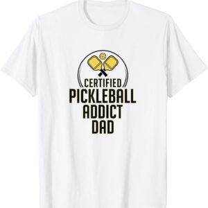 Pickleball Addict Dad Crossed Paddles Outline Badge