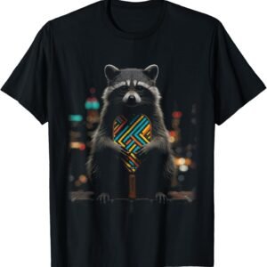 Raccoon Glasses Geometric Pattern Pickleball Paddle