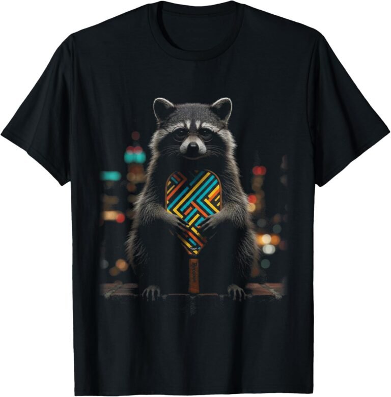 Raccoon Glasses Geometric Pattern Pickleball Paddle design