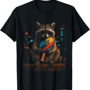 Raccoon Glasses Colorful Team Logo Pickleball Paddle