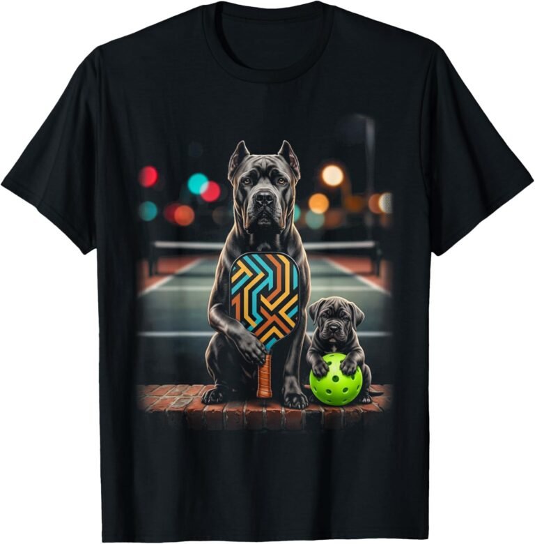 Cane Corso Pickleball Paddle Puppy Duo Dog Lover Art design