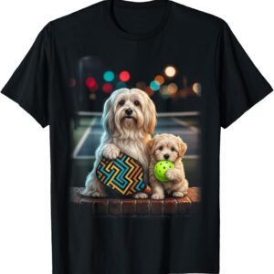 Havanese Pickleball Paddle Puppy Duo Dog Lover Art