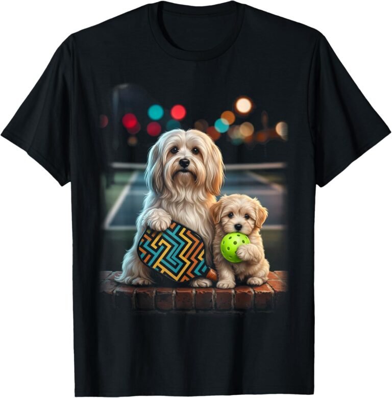 Havanese Pickleball Paddle Puppy Duo Dog Lover Art design