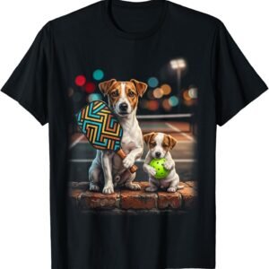 Jack Russell Pickleball Paddle Puppy Duo Dog Lover Art