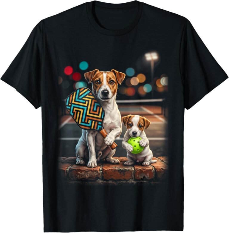 Jack Russell Pickleball Paddle Puppy Duo Dog Lover Art design